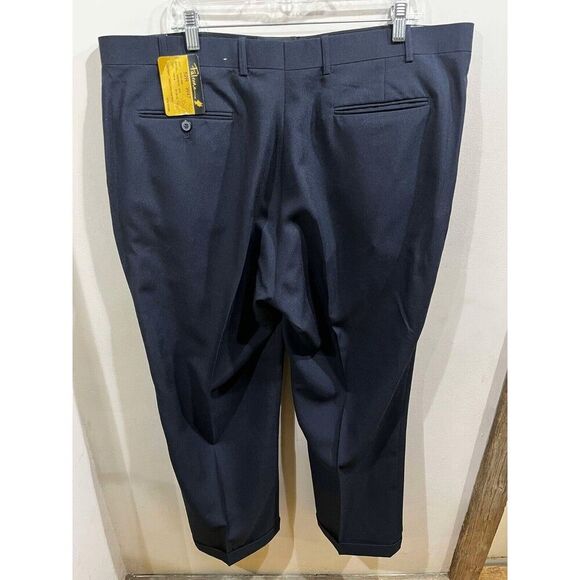 Falcone Men's Dress Pants Size 42x29 (52/47 Tag) Navy Andrew Style Cuffed NWT - Picture 2 of 7